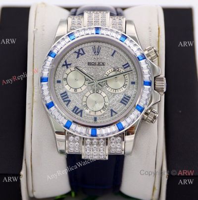 R7 Factory Swiss Copy Rolex Daytona Paved Diamond Dial Watch 40mm